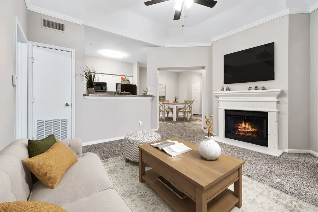 Fountains of Denton Apartments with Fireplace